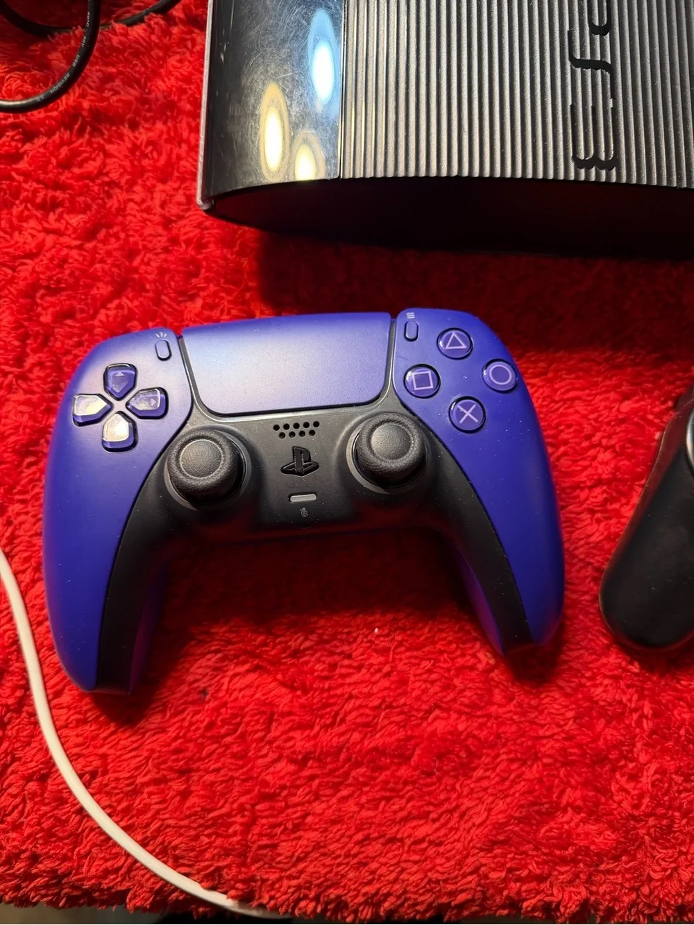 Sony PS3 Slim Console Bundle in Black with Purple Controller